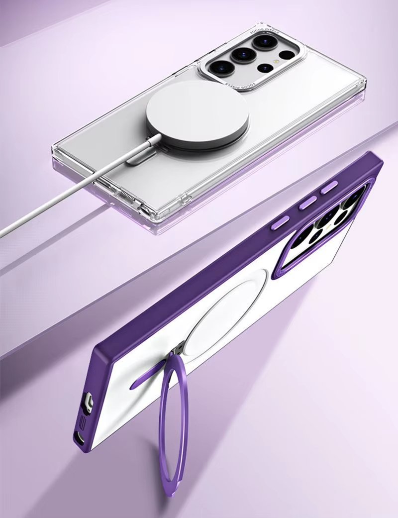 360° Rotatable For Samsung Galaxy S25 Ultra Luxury Magnetic Ring Phone Case Compatible with S25/24/23 Ultra Phone