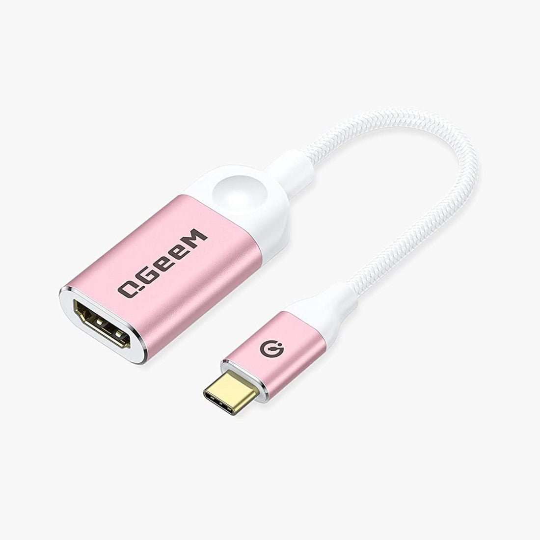 QGeeM USB C to HDMI Adapter 4K@30Hz Cable, USB Type-C to HDMI Adapter [Thunderbolt 3/4] HDMI Adapter for Laptop MacBook Pro/Air, iPhone15 Pro max, Dell XPS, HP.Pixelbook, Thinkpad,Surface,Ipad Pro etc.（UA01）