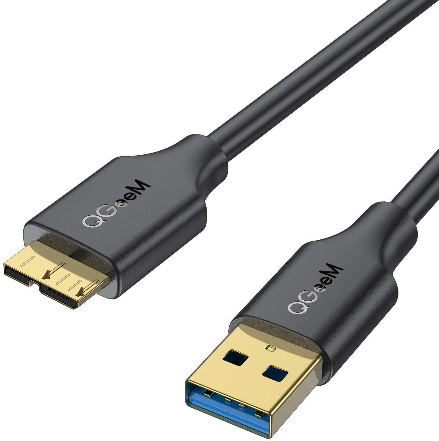QGeeM USB 3.0 A to Micro B Cable Compatible with Samsung Galaxy S5 Note 3 Camera Hard Drive and More