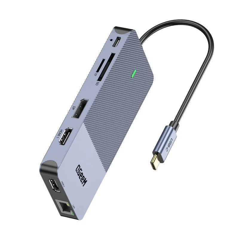 QGeeM 11 in 1 Type C Docking Station,USB C HUB Displayport Dual HDMI 4K@60Hz USB C Laptop Docking Station-D6906P