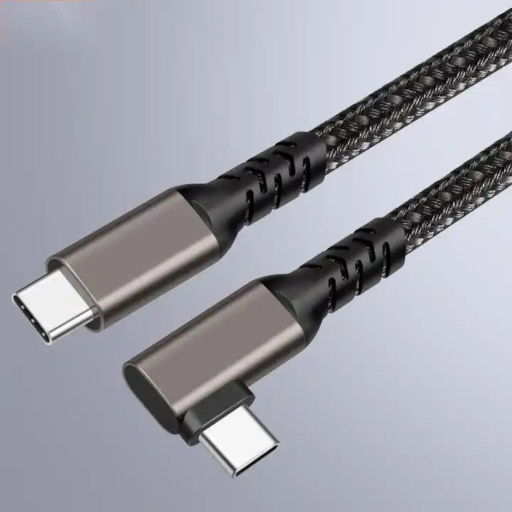 QGeeM USB-C Cable 90 Degree 240W,USB C Cable, 40 Gbps Data Transfer, 8K Video Display