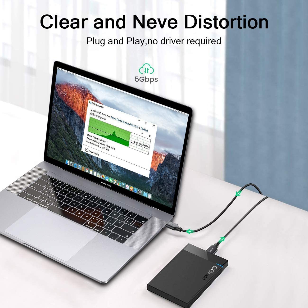 QGeeM USB 3.0 A to Micro B Cable Compatible with Samsung Galaxy S5 Note 3 Camera Hard Drive and More