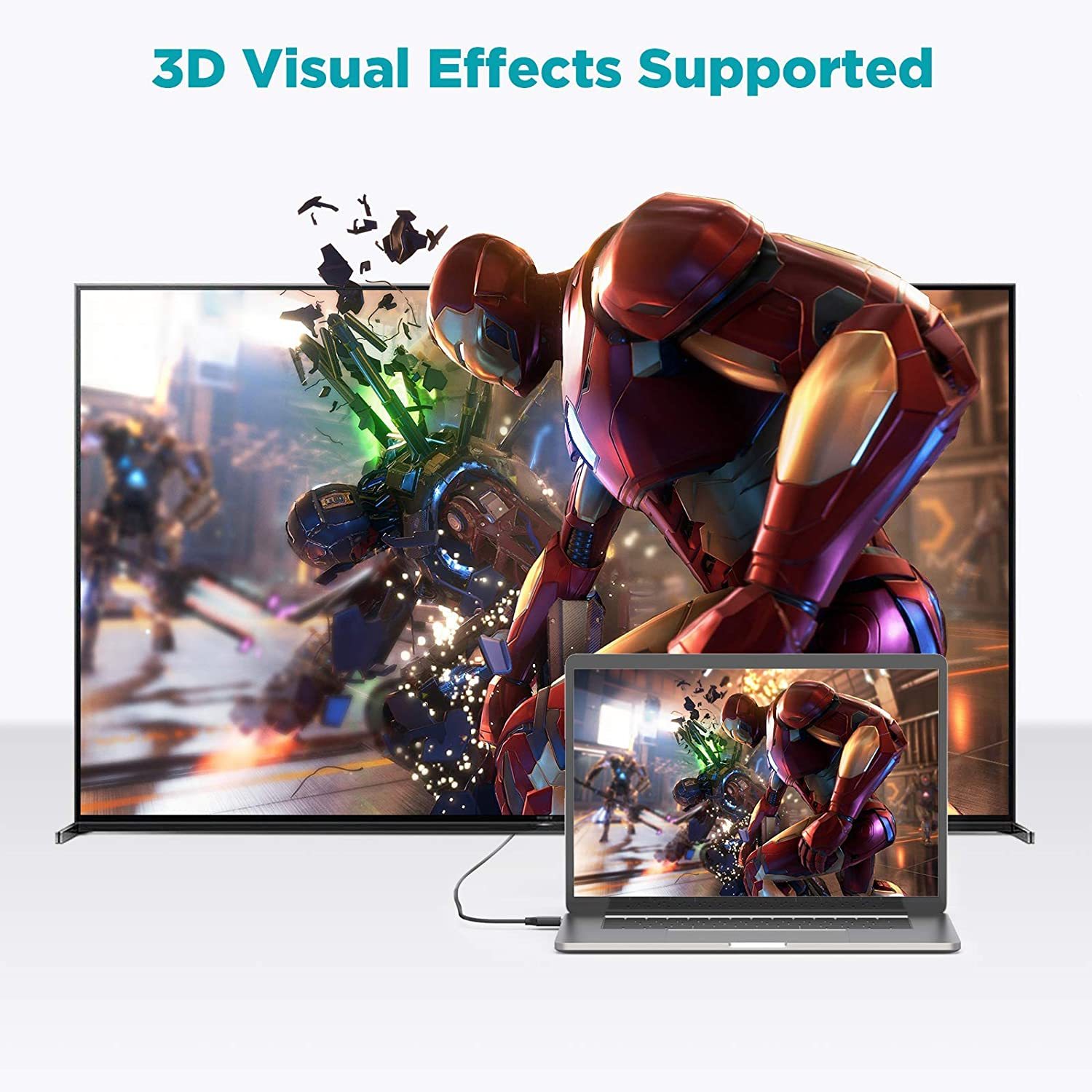 QGeeM HDMI Male To HDMI Male 2.0 4K@60Hz Cable