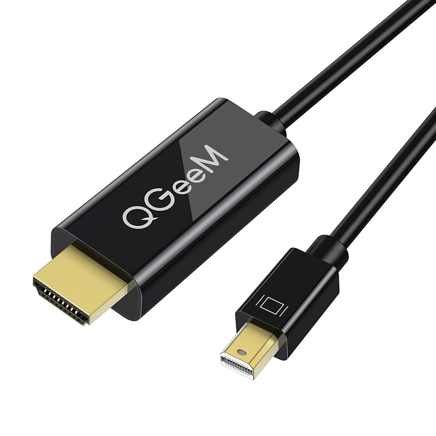 QGeeM Mini DP to HDMI 1080P@60HZ&4k@30Hz Cable(1.8M) Compatible with MacBook Air/Pro, Microsoft Surface Pro/Dock, Monitor, Projector and More