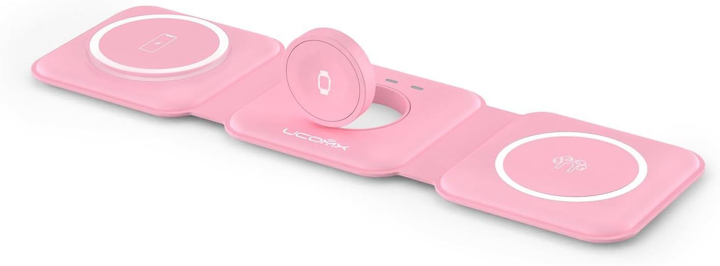 UCOMX Nano 3 in 1 Wireless Charger,Magnetic Foldable Charging Station
