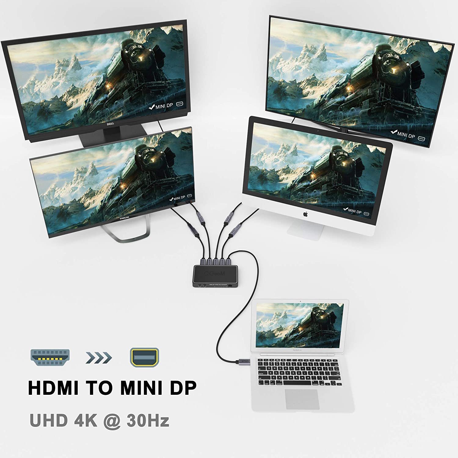 QGeeM HDMI Male to Mini displayport Female Adapter