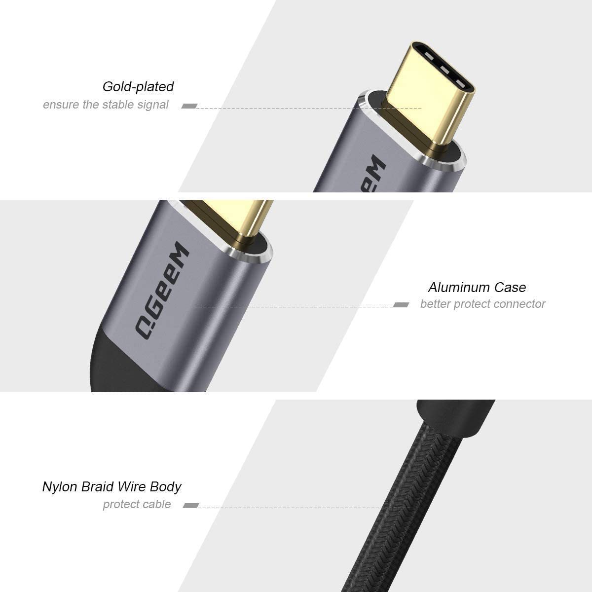 QGeeM USB C to HDMI Adapter 4K@30Hz Cable, USB Type-C to HDMI Adapter [Thunderbolt 3/4] HDMI Adapter for Laptop MacBook Pro/Air, iPhone15 Pro max, Dell XPS, HP.Pixelbook, Thinkpad,Surface,Ipad Pro etc.（UA01）