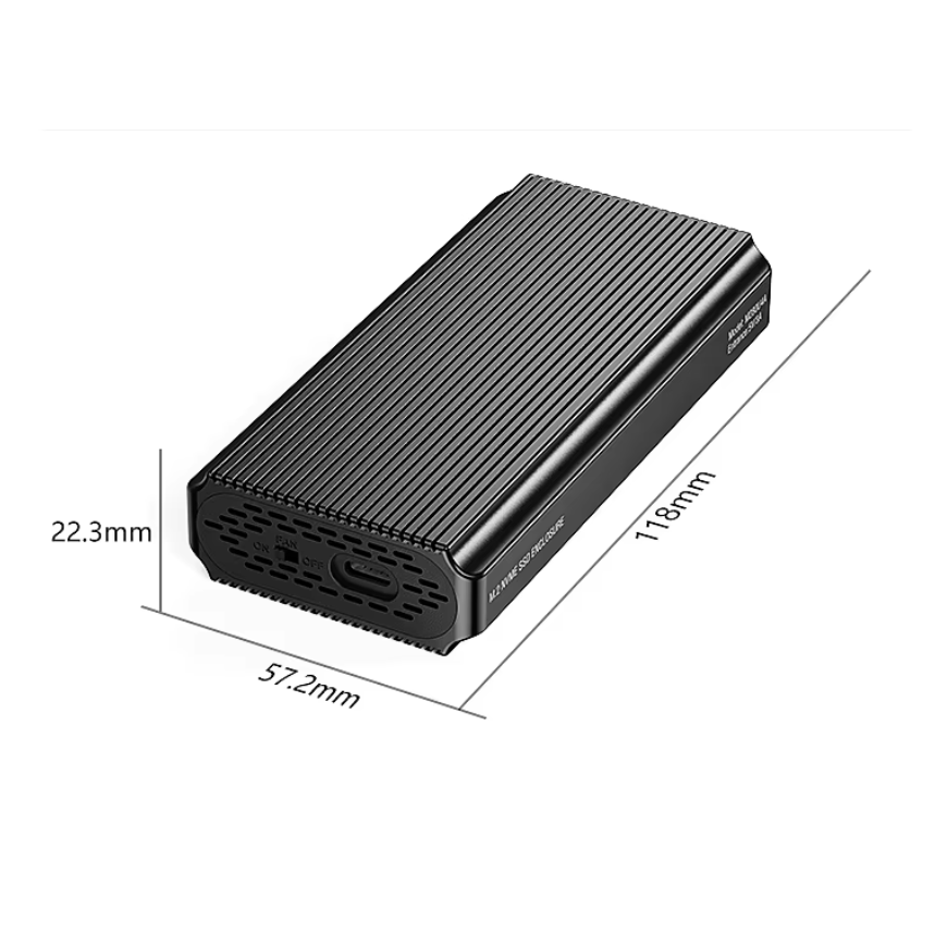 40Gbps M.2 NVMe Enclosure With Cooling Fan for MacBook, Aluminum SSD Support 2280/2260/2242/2230 Compatible With Thunderbolt 3/4/USB4/3.2/3.1--M280U4A