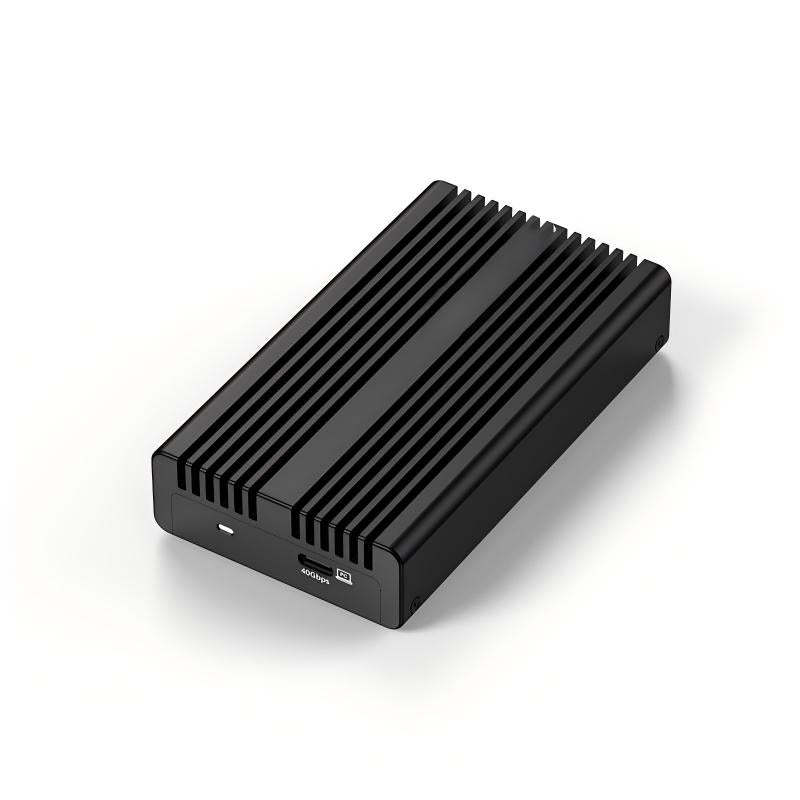 M.2 NVMe Enclosure 40Gbps With Cooling Fan for MacBook, Aluminum SSD Support 2280/2260/2242/2230 Compatible With Thunderbolt 3/4/USB4/3.2/3.1--M280U4F-Black