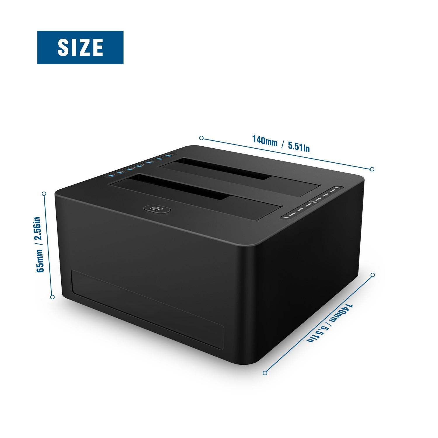 Dual-Bay Hard Drive Docking Station for USB TO 2.5 & 3.5 inch SATA HDD/SSD, Supports Offine Clone & UASP, 5Gbps, 2 * 10TB, USB 3.0 Hard Drive Reader for PC, Laptop, Windows, Mac OS, Linux, Black