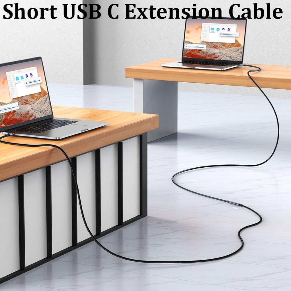 USB-C Extension Cable, 20Gbps USB Type C Male to Female Cable, PD240 Fast Charging,8K@60Hz Video Output for Tablets, USB Drives, Keyboards, Smartphones--CC0091-B