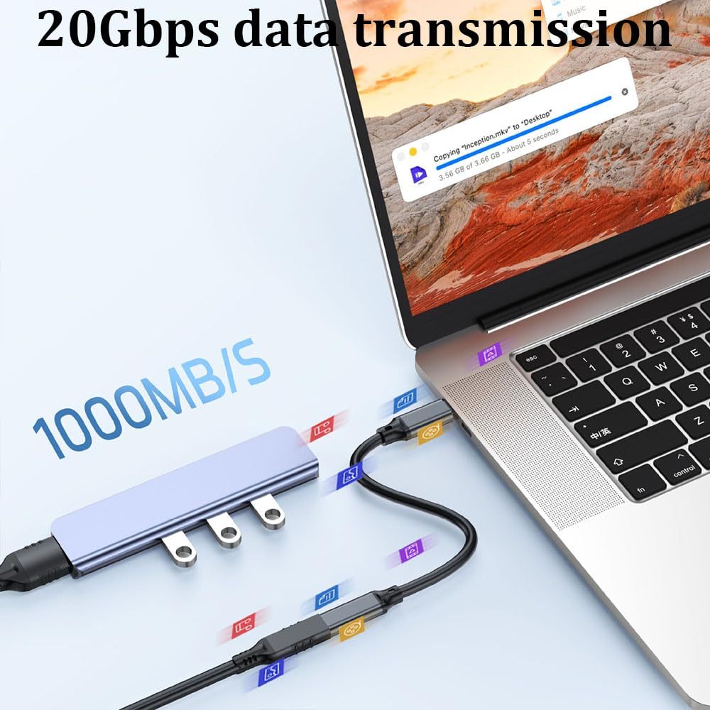 USB-C Extension Cable, 20Gbps USB Type C Male to Female Cable, PD240 Fast Charging,8K@60Hz Video Output for Tablets, USB Drives, Keyboards, Smartphones--CC0091-B