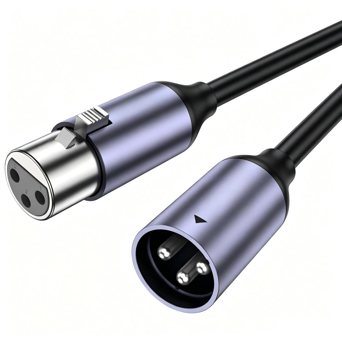 XLR Male to Female Cable 3FT 3Pin Nylon Braided Balanced Microphone Cord for Mic, Mixer, Recording Studio, Behringer & Speaker Systems-AU21-D