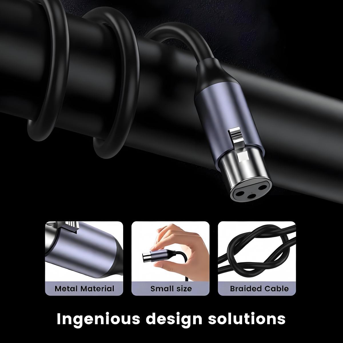 XLR Male to Female Cable 3FT 3Pin Nylon Braided Balanced Microphone Cord for Mic, Mixer, Recording Studio, Behringer & Speaker Systems-AU21-D