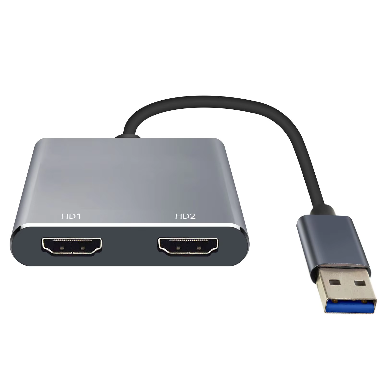 USB 3.0/USB-C to Dual HDMI Adapter （2 in 1）,USB 3.0 Hub with HDMI 1080P@60HZ for Laptop Monitor Desktop TV, Compatible with Mac OS, Windows-UH02AC(UH02)