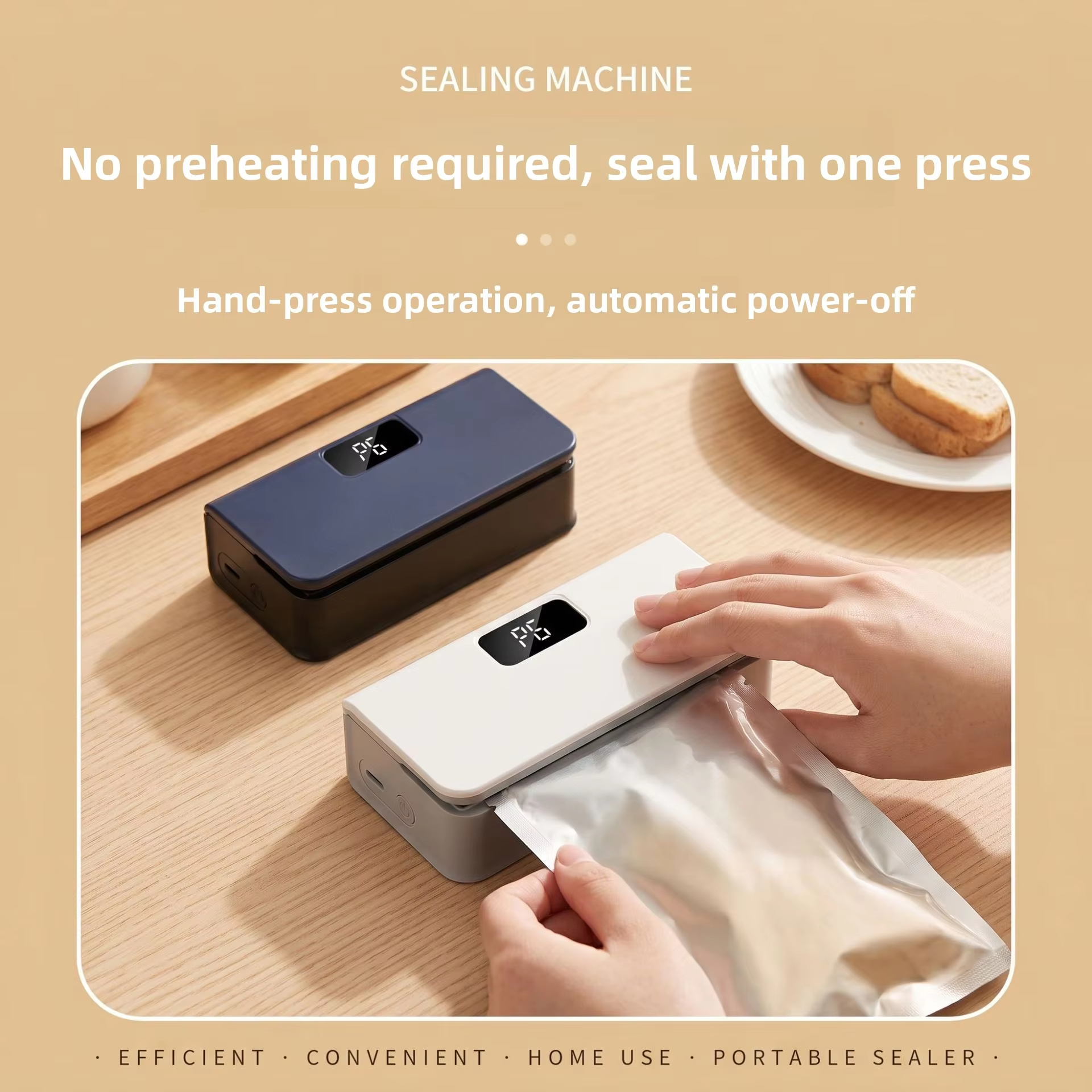 Mini Bag Sealer Magnetic Fridge, 6/8Speed Adjustmen，Selladora De Bolsas Plasticas, Portable Mini Heat Sealer with LED Display, Adjustable Bag Sealer Built-In Cutter and Magnetic Back, Rechargeable Sealer Machine，P0121-1-WE-V1-S1