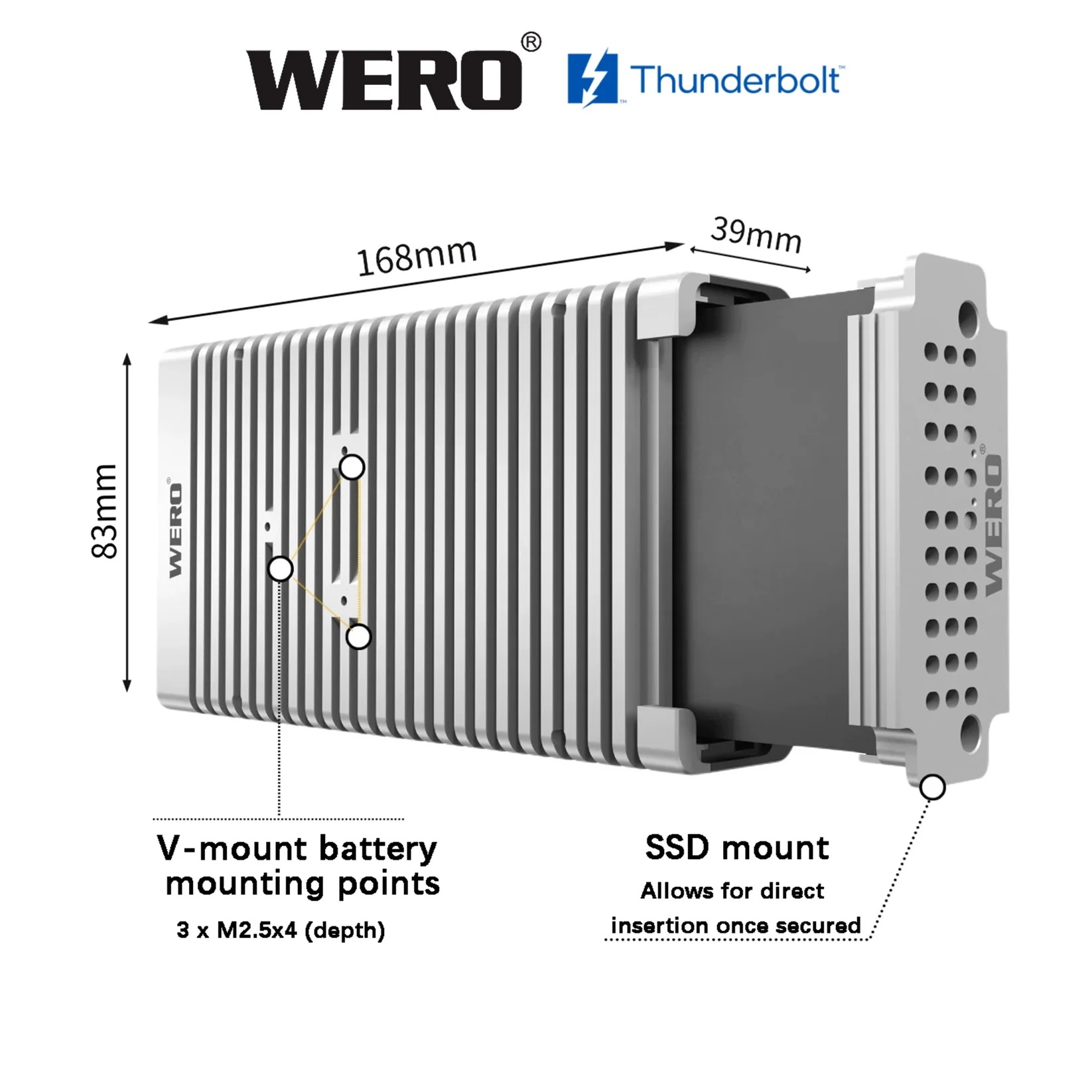 WERO Thunderbolt 5 Dual-Mode e3.s SSD Enclosure Docking Station（1xE3.s-V80）