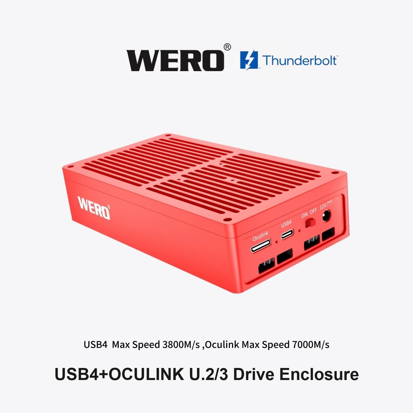 WERO USB4+OCULINK U2/U3 Hard Disk Box Enterprise SSD Solid State Box V-Port Battery Thunderbolt 3/4/5(1XU2-V40-OCULINK)
