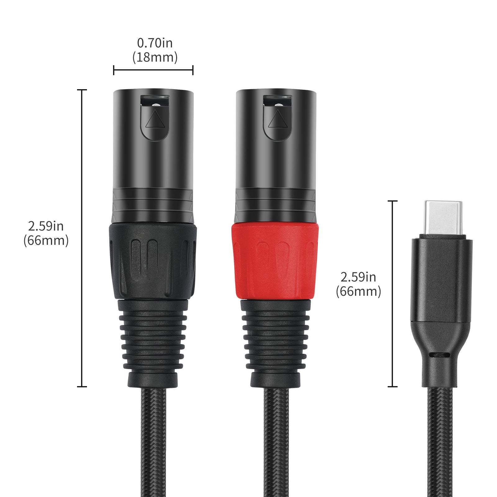 USB Type-C Male to Dual XLR Male Stereo Mobile Phone Power Amplifier Audio Cable，32Bit / 384KHz Decoding ，for Smartphone, Laptop, Tablet to Active Speaker, Mixer, Amp | Compatible with Windows, macOS, iOS, Android