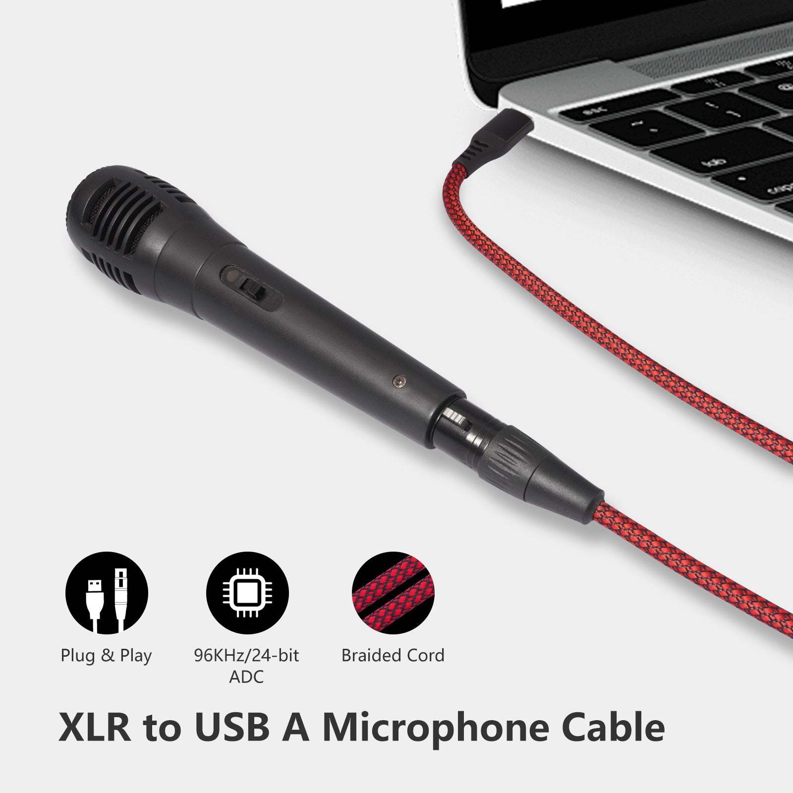 USB male to XLR female recording cable,XLR Female to USB A Microphone Link Converter Cable for Microphones or Karaoke Recording