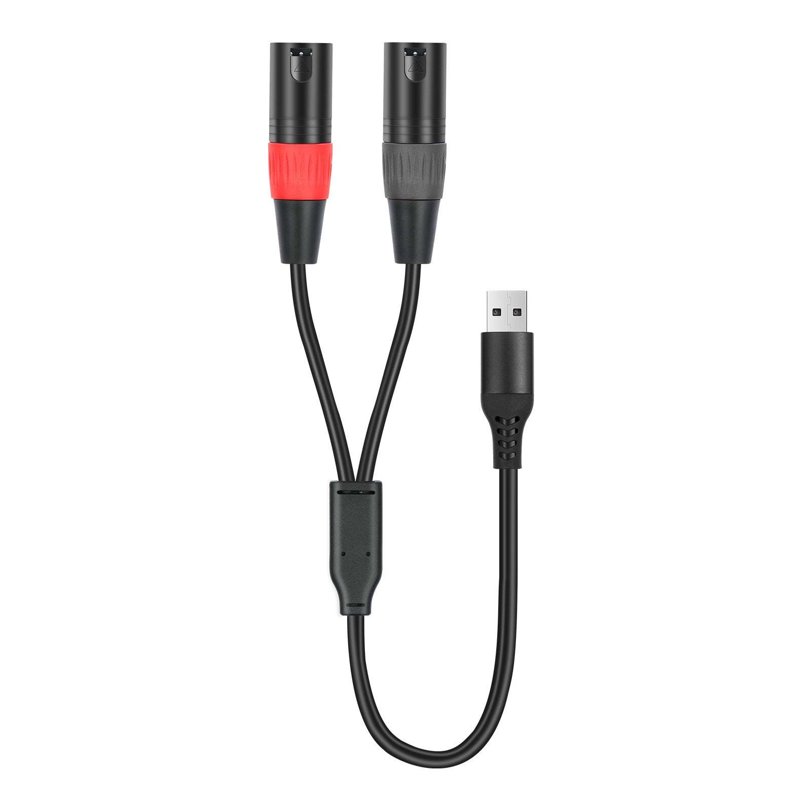 USB to Stereo Converter Audio Cable , USB A to 2 XLR Male output for speakers/amplifiers; one-way USB to XLR with 32Bit/384kHz decoding; red right, black left