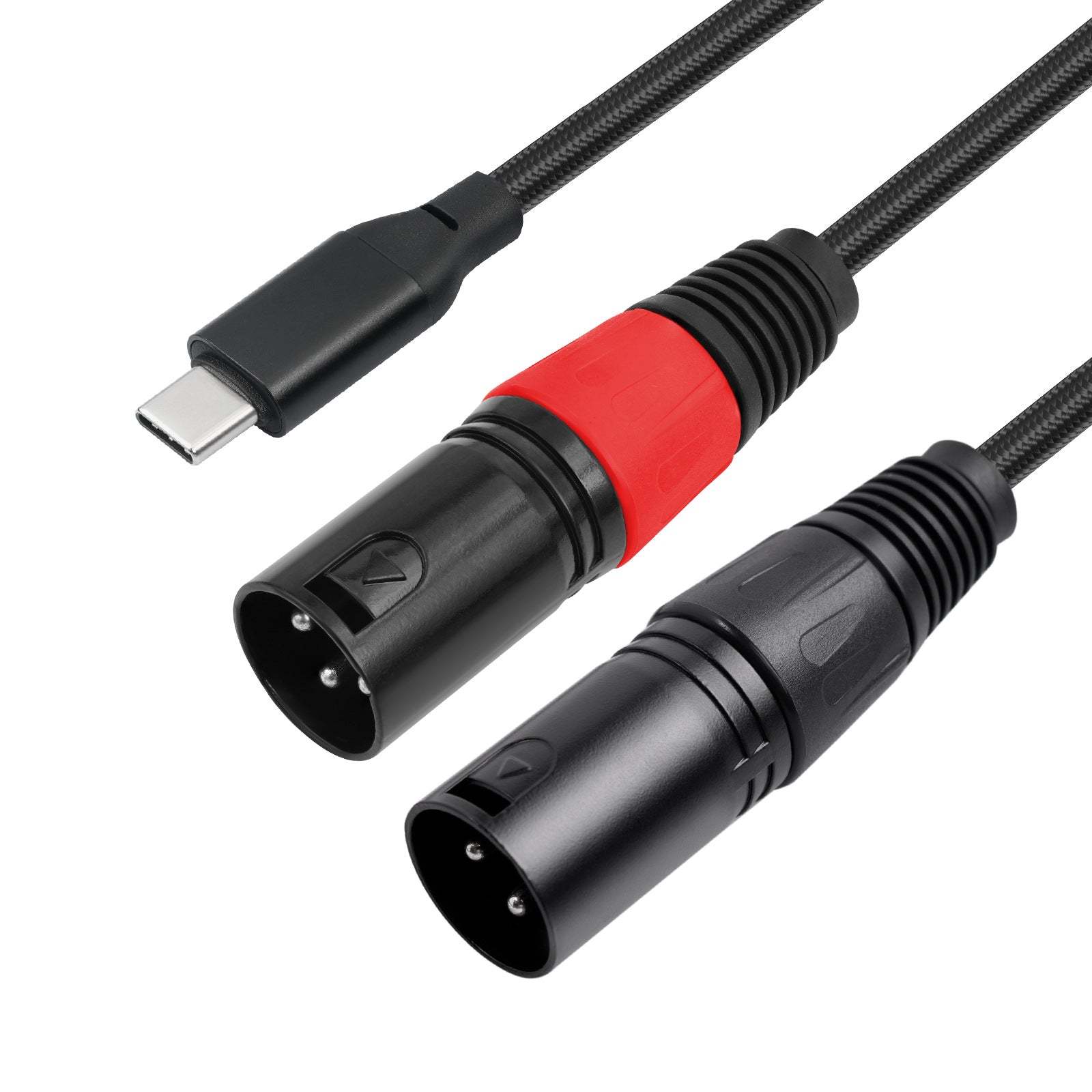 USB Type-C Male to Dual XLR Male Stereo Mobile Phone Power Amplifier Audio Cable，32Bit / 384KHz Decoding ，for Smartphone, Laptop, Tablet to Active Speaker, Mixer, Amp | Compatible with Windows, macOS, iOS, Android