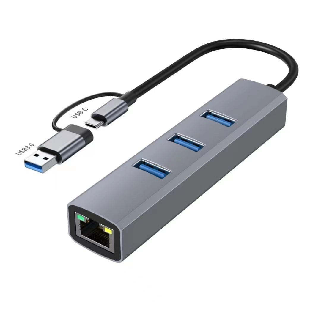 USB 3.0 to Ethernet Adapter,3*USB 3.0 Hub with RJ45 10/100/1000 Gigabit Ethernet Adapter Support Windows 10,8.1,Mac OS, Surface Pro,Linux,Chromebook and More