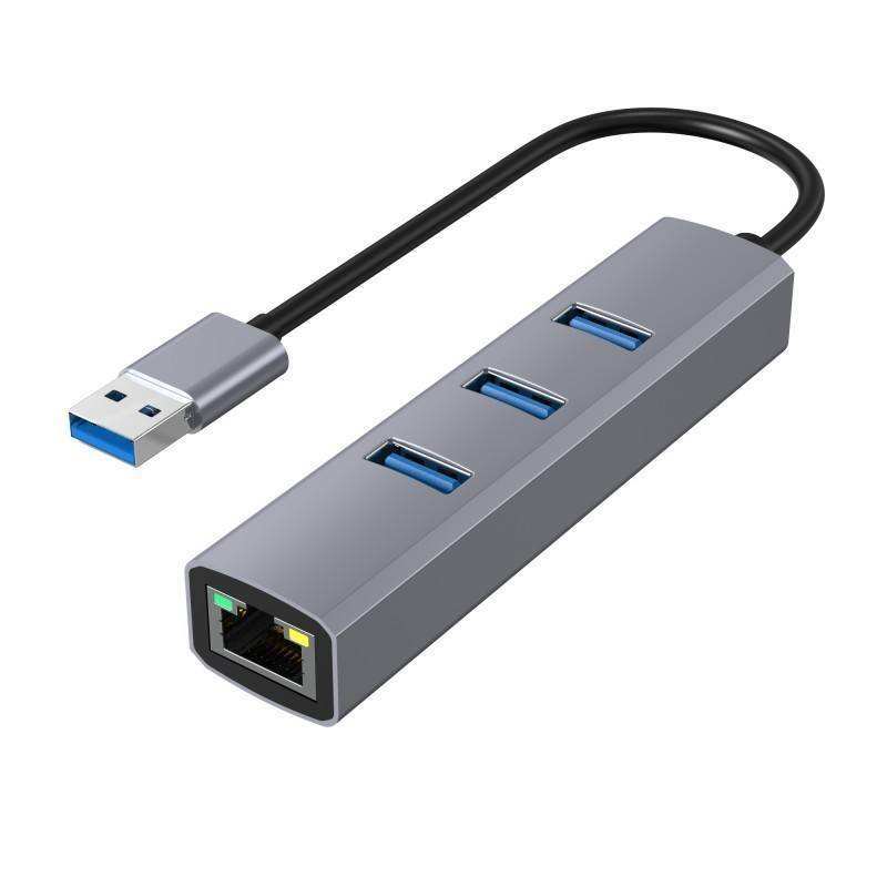 USB 3.0 to Ethernet Adapter,3*USB 3.0 Hub with RJ45 10/100/1000 Gigabit Ethernet Adapter Support Windows 10,8.1,Mac OS, Surface Pro,Linux,Chromebook and More
