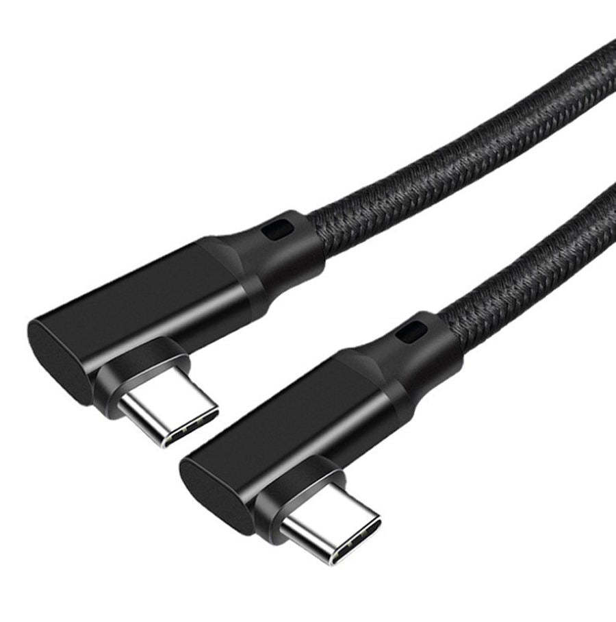 90 Degree Right Angled USB-C to USB-C VR Cable, 20Gbps Data Transfer,PD100W Fast Cahrging, 4K@60Hz Video Output for smartphones, laptops, and cameras--CC0030-F-0.2-BK