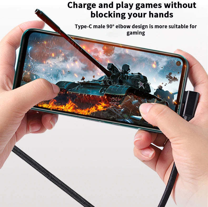 90 Degree Right Angled USB-C to USB-C VR Cable, 20Gbps Data Transfer,PD100W Fast Cahrging, 4K@60Hz Video Output for smartphones, laptops, and cameras--CC0030-F-0.2-BK