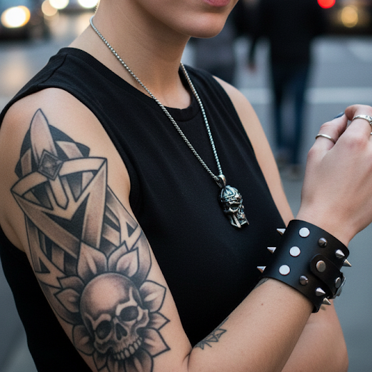 Skull pendant with a helmet 