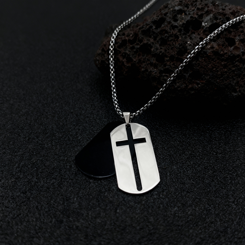 Cross & black tag
