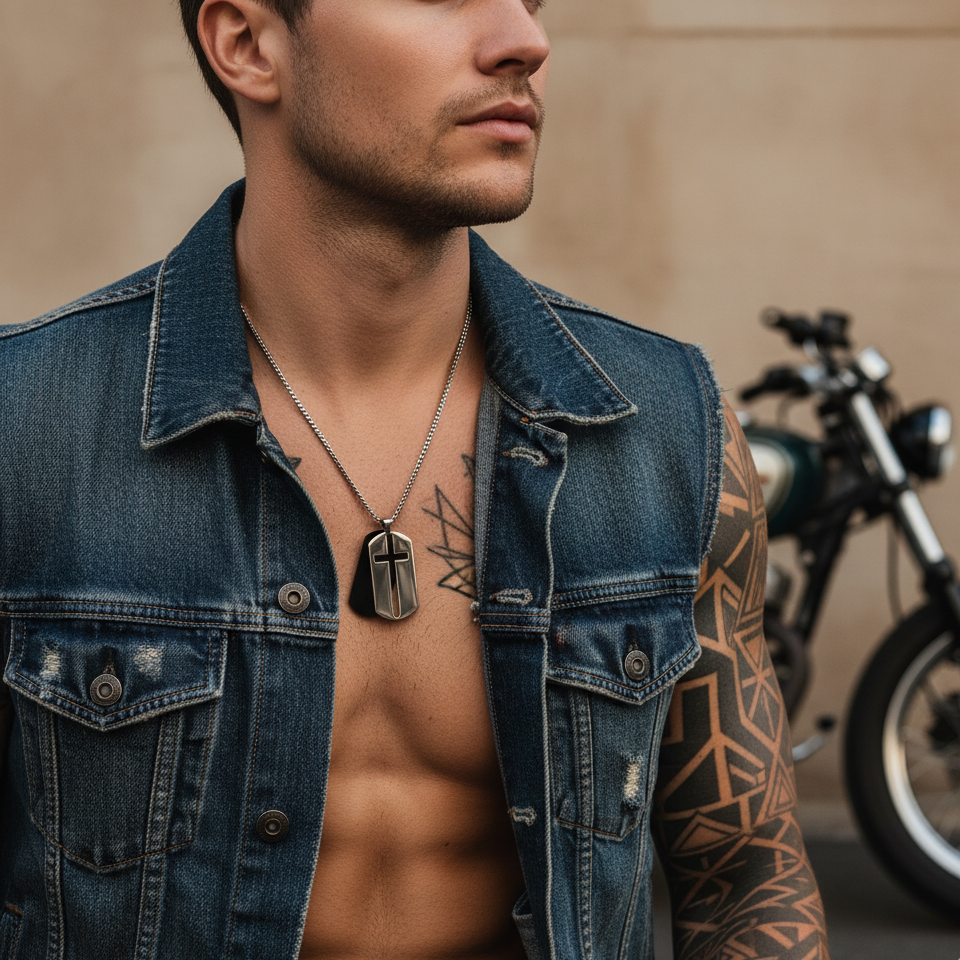 Cross & black tag