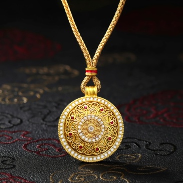 Mandala Golden Pendant Necklace