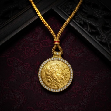 Divine Guardian Golden Pendant Necklace