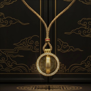 Lucky Lotus Golden Pendant Necklace.