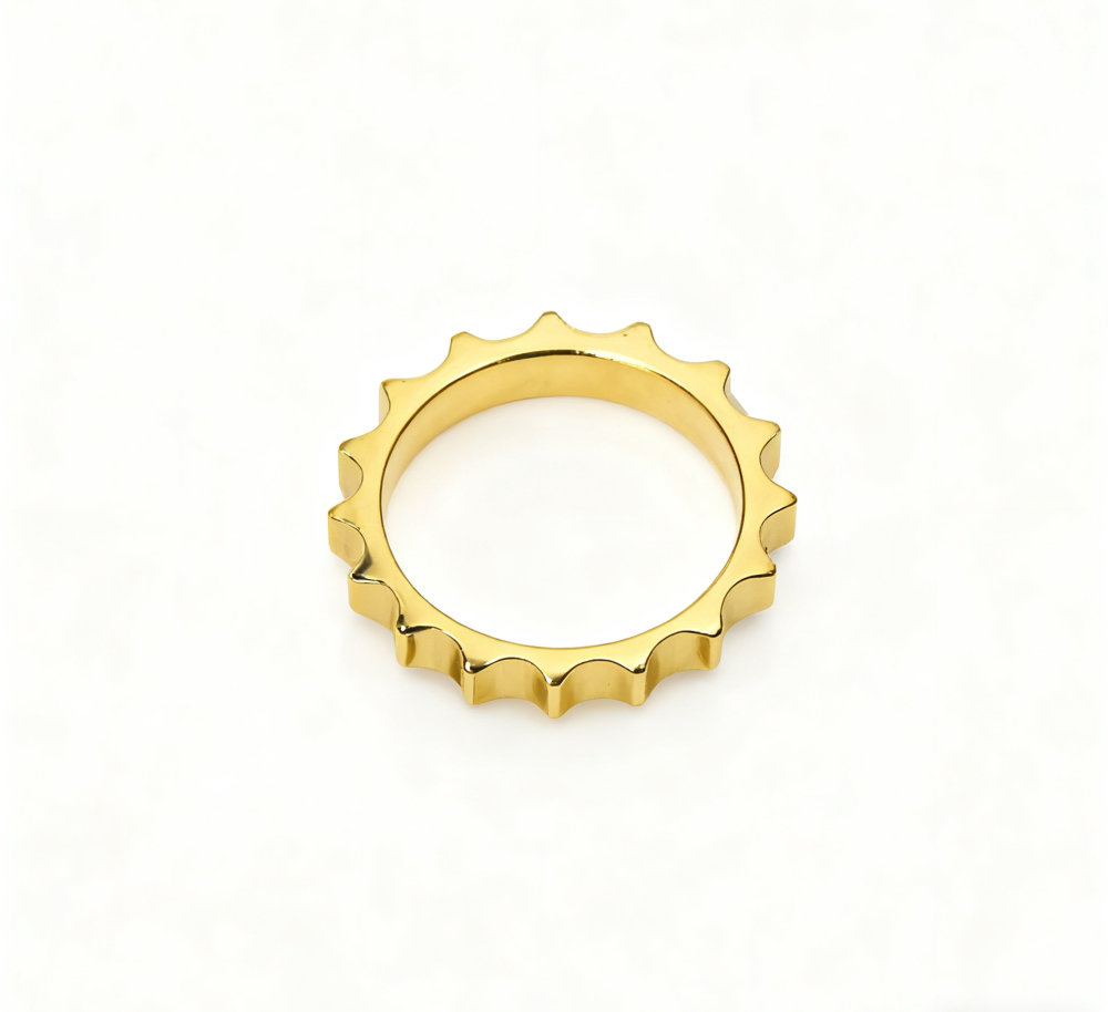 Golden Gear Statement Ring