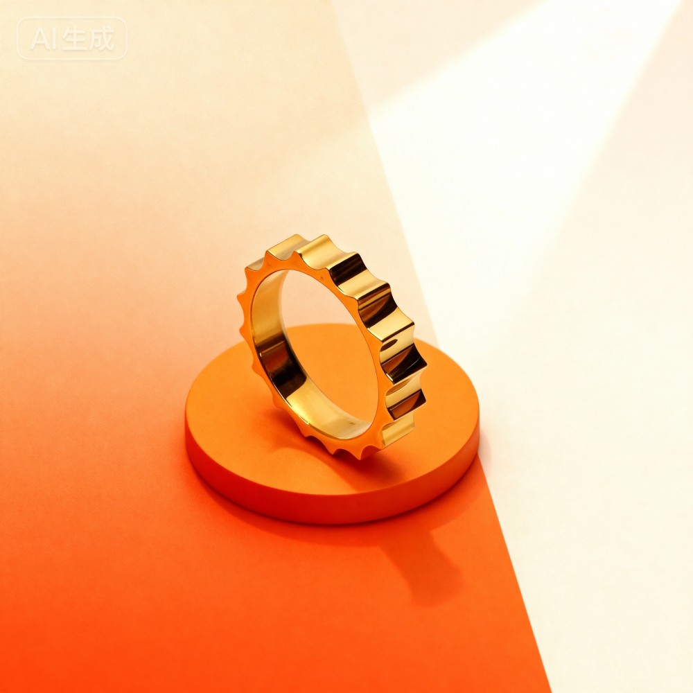 Golden Gear Statement Ring
