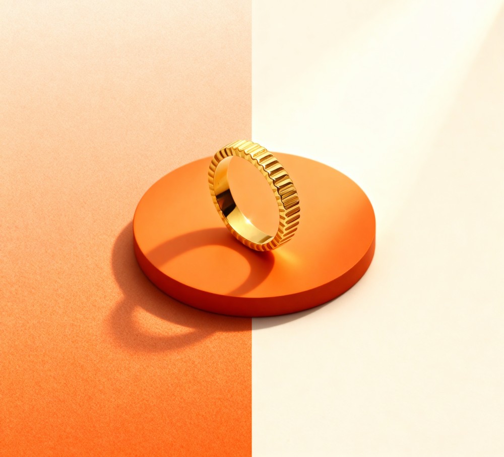 Textured Golden Statement Ring