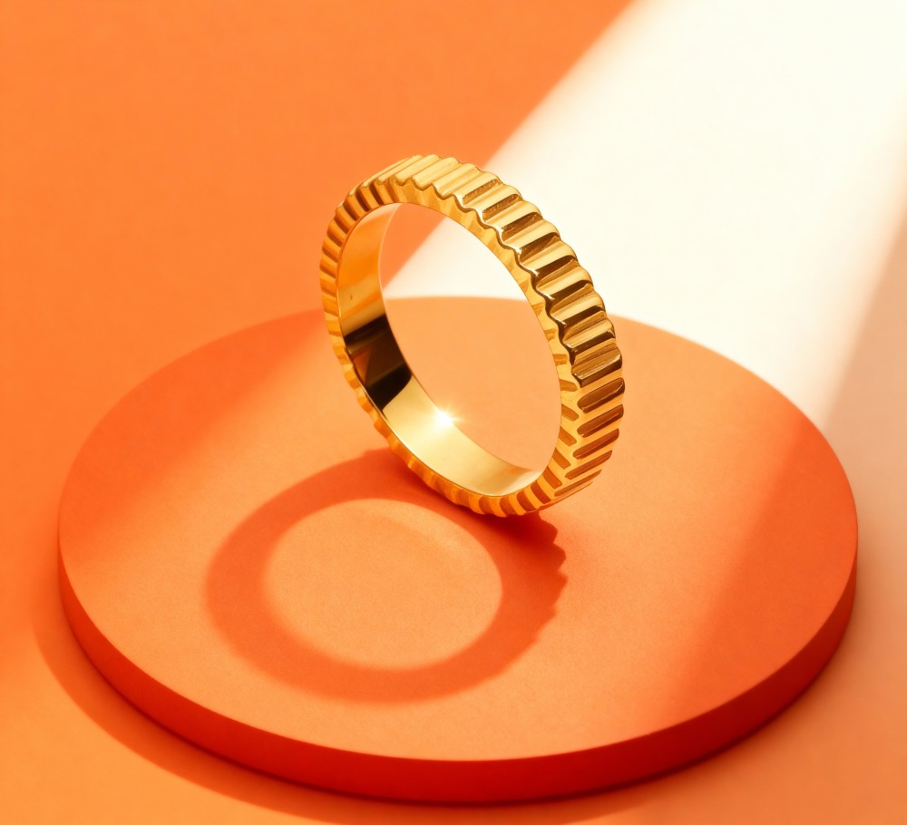 Textured Golden Statement Ring