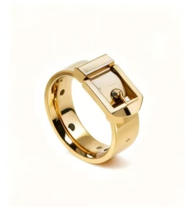 Belt Buckle Inspired Golden Statement Ring