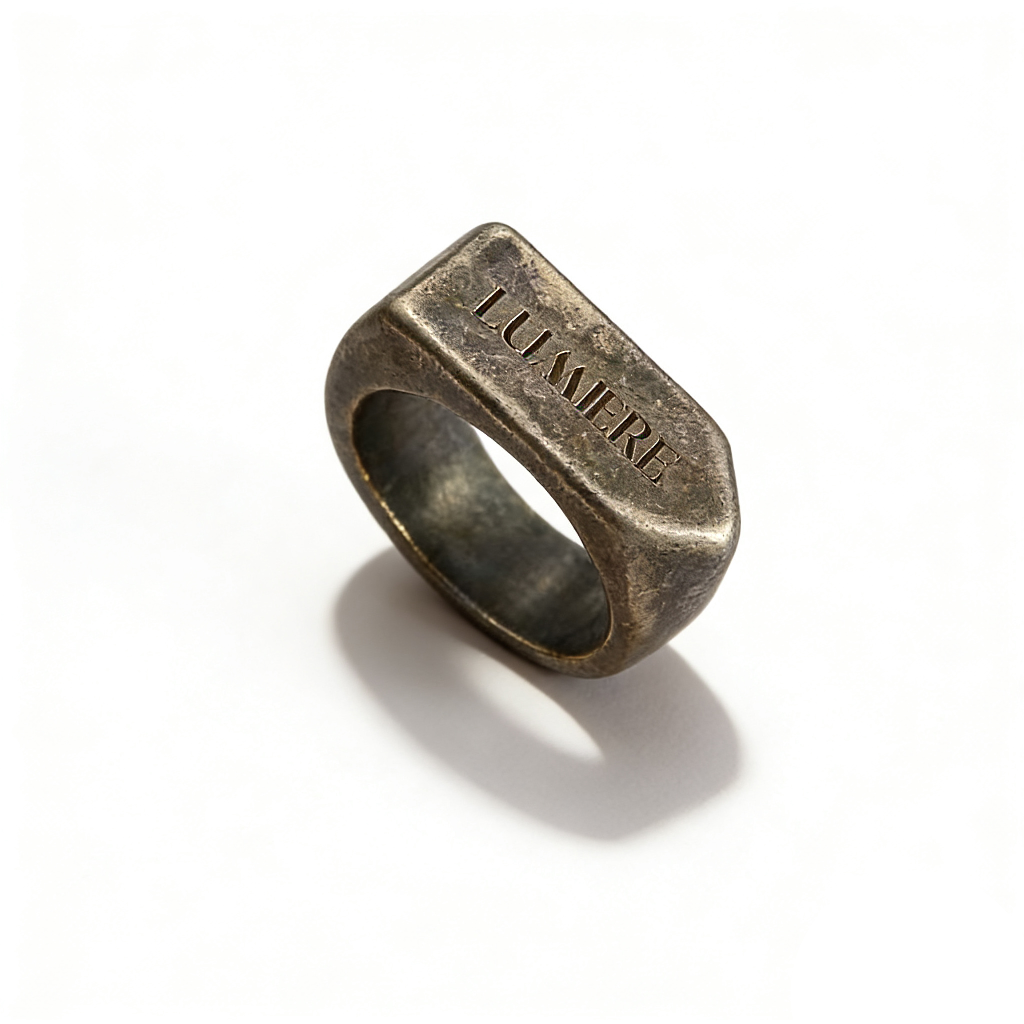 Geometric Textured Statement Ring