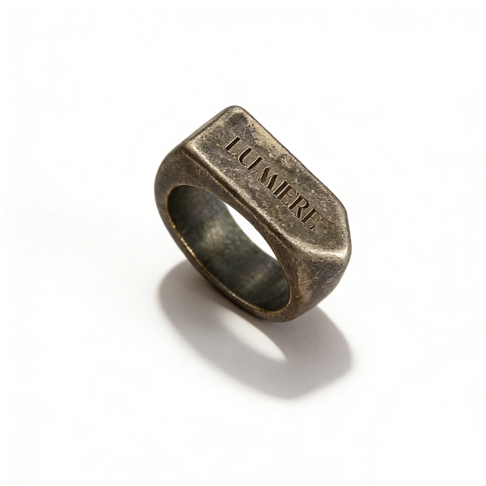 Geometric Textured Statement Ring