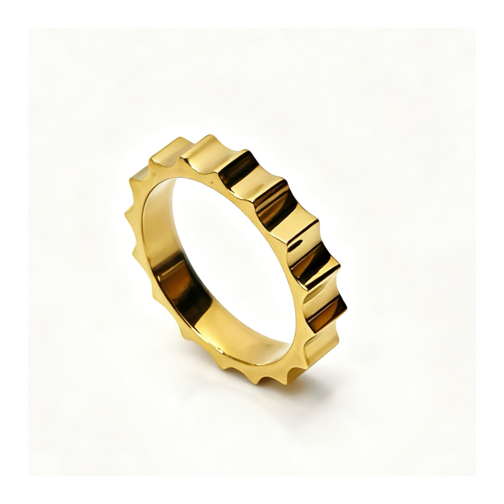Golden Gear Statement Ring