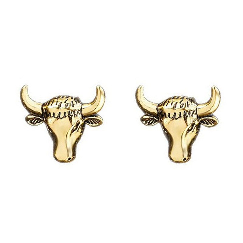 Gothic Bull Stud Earrings