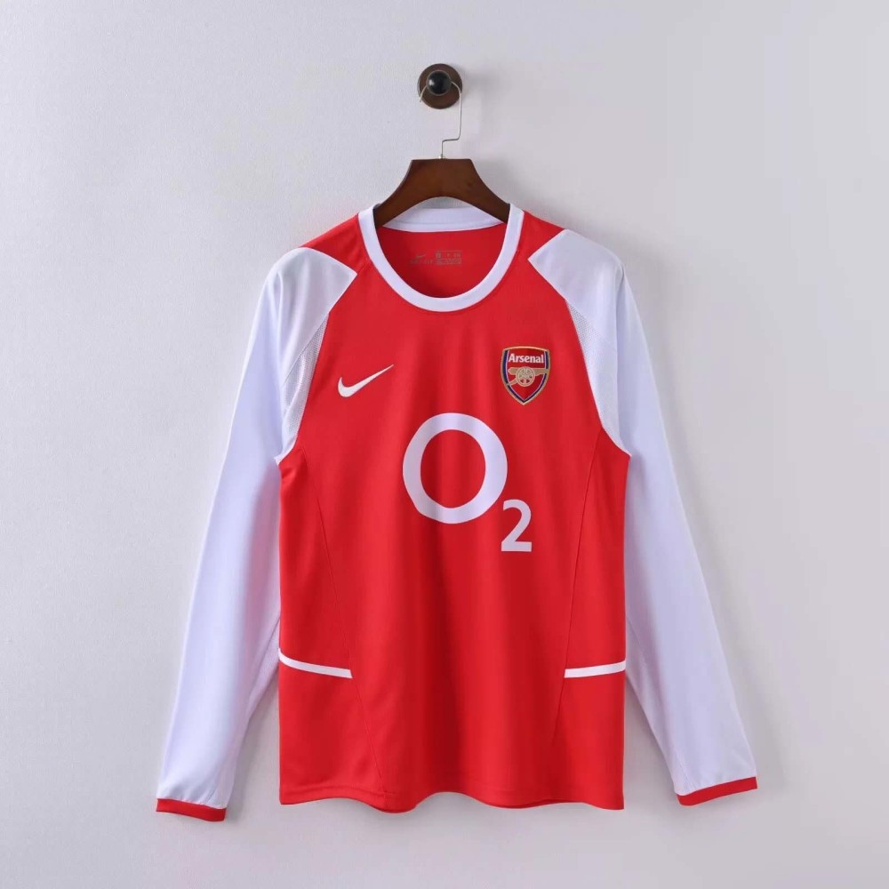 02/04 Arsenal Home Long Sleeve Retro Soccer Jersey