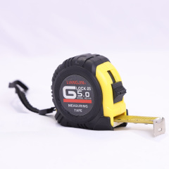 LIANGJIN Round Measuring Tape 5M - Rubber Coated Shell with Black & Yellow Accents, Anti-Slip Design,MY SHOP,5M Rubber-Coated LIANGJIN Measuring Tape – Anti-Slip Design