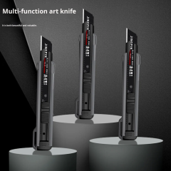 Heavy Duty Thickened 14cm Carbon Steel DIY Utility Knife Push Button Blade Multi-Function Wallpaper Cutter Sharp Durable Black,MY SHOP,
