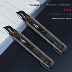 Heavy Duty Thickened 14cm Carbon Steel DIY Utility Knife Push Button Blade Multi-Function Wallpaper Cutter Sharp Durable Black,MY SHOP,
