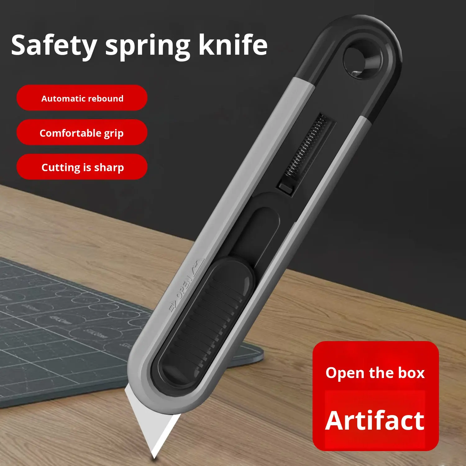 Liangjin Carbon Steel DIY Utility Knife 3 Blades Bevel Edge 3-Year Warranty Unboxing Tool Paper Cutter for Unpacking Express,MY SHOP,